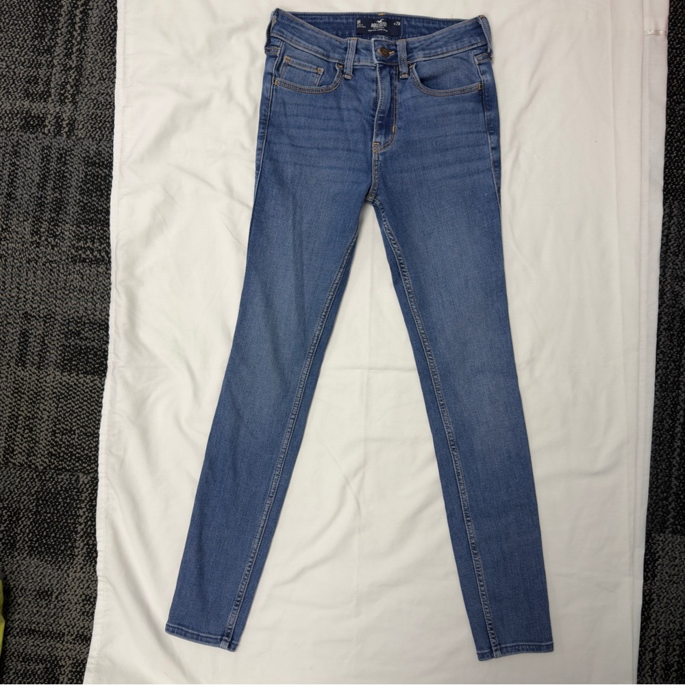 Hollister High Rise Super Skinny Jeans W25R Medium Wash Stretch Denim